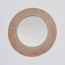 Load image into Gallery viewer, Handcarved Decorative Hanging Wall Mirror - Antique Brown / White