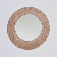 Load image into Gallery viewer, Handcarved Decorative Hanging Wall Mirror - Antique Brown / White