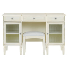 Load image into Gallery viewer, Multi Functional 2 In 1 Vanity Desk With Flip Top Mirror Material - White Oak