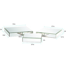Load image into Gallery viewer, Mirrored Rectangular Display Platforms (Set of 3) - Clear