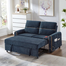 Load image into Gallery viewer, Pull Out Sofa Bed With Adjustable 3 Position Backrest, USB Charging Ports, Side Pockets