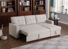 Load image into Gallery viewer, Upholstered Pull Out Sectional Sofa With Chaise