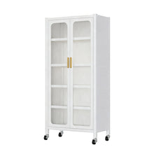 Load image into Gallery viewer, 6 Tier Storage Cabinet With Transparent Door, Adjustable Shelves & Wheels