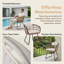 Load image into Gallery viewer, Patio All Weather Armchairs With Cushions (Set of 2) - Beige