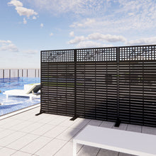 Load image into Gallery viewer, Outdoor / Indoor Divider With Freestanding Decorative Privacy Screen - Black