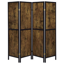 Load image into Gallery viewer, 4 Panel Folding Screen, Space Divider - Brown