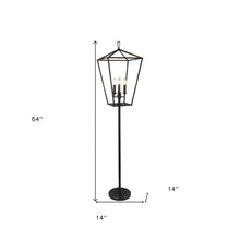 Load image into Gallery viewer, Three Light Floor Lamp With Black Geometric Shade - Black