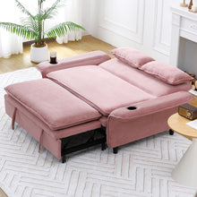 Load image into Gallery viewer, Modern Fabric Multi-Functional Sofa Bed With Adjustable Armrests And Backrests