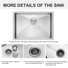 Load image into Gallery viewer, Modern Undermount Stainless Steel Kitchen Sink 16 Gauge, Deep Single Bowl