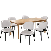 Load image into Gallery viewer, 7 Pieces Contemporary Dining Set With Faux Leather Chairs