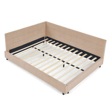 Load image into Gallery viewer, Mid-Century Storage Upholstered Tufted Bed Frame With Backrest And Armrests