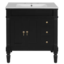 Load image into Gallery viewer, Bathroom Vanity With Ceramic Sink, 2 Doors 3 Drawers, Soft Close Design