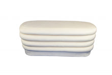 Load image into Gallery viewer, Velvet Tufted Oval Ottoman - White