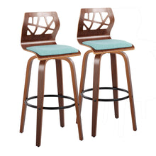 Load image into Gallery viewer, Folia - Mid Century Modern Fixed Height Barstool With Swivel With Round Footrest (Set of 2)