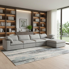 Load image into Gallery viewer, 2 Piece Living Room Set Blend Modular Sofa & Ottoman Storage - Light Gray