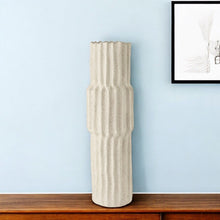 Load image into Gallery viewer, Abstract Cylinder Table Vase (397583) - Cream