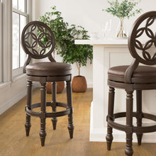 Load image into Gallery viewer, Stool With Back And Swivel Upholstered Seat