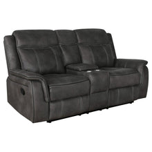 Load image into Gallery viewer, Franklin - Upholstered Padded Arm Reclining Loveseat With Center Console - Charcoal