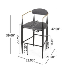 Load image into Gallery viewer, Upholstered Bar Stools With Backs For Kitchen Island (Set of 2)