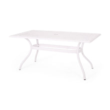 Load image into Gallery viewer, Celestine - Outdoor Cast Aluminum Dining Table With Floral Lattice Design And Umbrella Holder