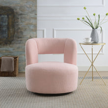 Load image into Gallery viewer, Swivel Comfy Round Barrel Chair With Soft Teddy Fabric For Living Room