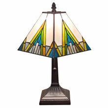 Load image into Gallery viewer, 15" Metal Candlestick Table Lamp With Shade - Dark Brown / Beige / Green