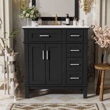 Load image into Gallery viewer, Modern Bathroom Vanity With Sink, Storage Cabinet, Soft Close Doors, Deep & Standard Drawers
