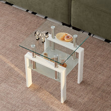Load image into Gallery viewer, Tempered Glass Table With Storage