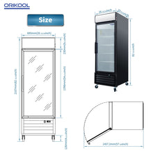 Load image into Gallery viewer, Glass Door Merchandiser Refrigerator Swing Door Commercial Display Refrigerators Merchandising Refrigeration With LED Top Panel