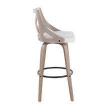 Load image into Gallery viewer, Charlotte - Farmhouse Fixed Height Barstool With Swivel & Round Footrest (Set of 2) - Light Gray / Cream