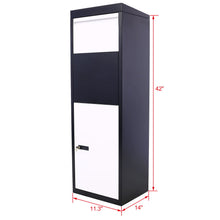Load image into Gallery viewer, Package Delivery Box, Galvanized Steel Parcel Mailbox With Code Lock & Mounting Hardware, For Outdoor Porch, Curbside - White / Black