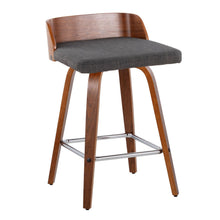 Load image into Gallery viewer, Maya - Mid Century Modern Fixed Height Counter Stool & Swivel With Square Footrest (Set of 2)
