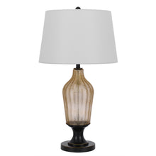 Load image into Gallery viewer, Glass Table Lamp With White Empire Shade - Bronze