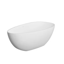 Load image into Gallery viewer, 66.9" x 34" x 21.7" Freestanding Solid Surface Soaking Bathtub For Bathroom - Matte White