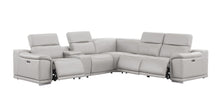 Load image into Gallery viewer, Leather Modular L Shaped Six Piece Corner Sectional With Console - Ash / Gray