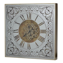 Load image into Gallery viewer, Antique Style Square Wall Clock - Silver / Gold