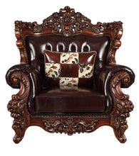 Load image into Gallery viewer, Faux Leather Tufted Wingback Chair - Espresso