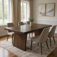 Load image into Gallery viewer, 86" Wood Live Edge Dining Table - Dark Brown