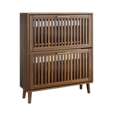 Load image into Gallery viewer, Medieval Modern Shoe Cabinet With 2 Flip Drawers And Fence Design