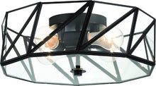 Load image into Gallery viewer, Unique Statement Four Light Metal Dimmable Flush Chandelier With Shades - Black