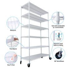 Load image into Gallery viewer, 6 Tier 6000Lbs Capacity Nsf Metal Shelf Wire Shelving Unit, Heavy Duty Adjustable Storage Rack With Wheels & Shelf Liners For Commercial Grade Utility Steel Storage Rack