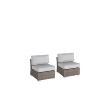 Load image into Gallery viewer, Wide Armless Outdoor Chairs With Cushions (Set of 2)