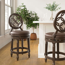 Load image into Gallery viewer, Stool With Back And Swivel Upholstered Seat