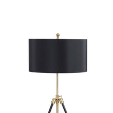 Load image into Gallery viewer, Tripod Drum Shade Floor Lamp With Rotary Switch - Black
