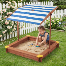 Load image into Gallery viewer, Kids Sandbox With Cover, Sand Box With Adjustable Canopy, Large Outdoor Cedar Sandpit For Backyard Play - Reddish Brown