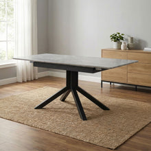 Load image into Gallery viewer, Rectangular Dining Table With Geometric Legs For Dining Room - Light Gray