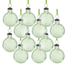 Load image into Gallery viewer, Long Neck Ball Ornaments, Glass Decorative Hanging Ball Christmas Tree Ornaments For Holiday Party Decorations (Set of 12) - Green