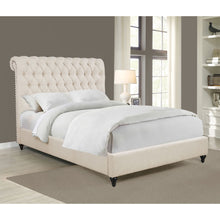 Load image into Gallery viewer, Clemence - Tufted Upholstered Bed With Rolled Back Design