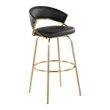 Load image into Gallery viewer, Jie - Fixed Height Contemporary Barstool With Swivel With Round Footrest (Set of 2)