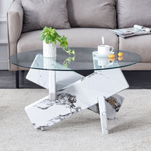 Load image into Gallery viewer, Modern Round Glass Coffee Table With Tempered Glass